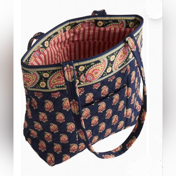 Vera Bradley Handbags - NWT - VERA BRADLEY | Flowering Paisley Quilted Tote Bag | Blue and Red